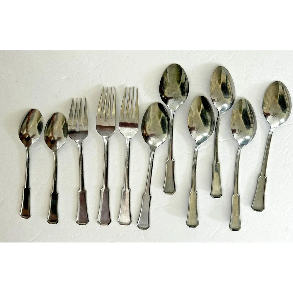 Vintage Rogers Landscape Flatware Stainless Replacement 11 Pc Set Spoon Fork
